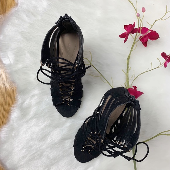 Aldo black lace up high heels size 9 - Picture 5 of 6